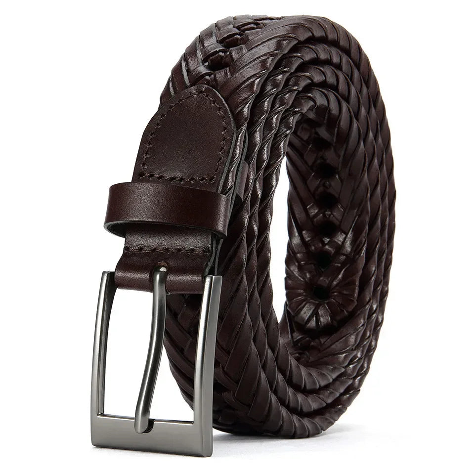 High Quality Genuine Leather Men Belts LONG Large Pin Buckle Metal Automatic Buckle High Quality Casual for Jeans Women Strap