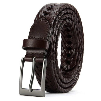 High Quality Genuine Leather Men Belts LONG Large Pin Buckle Metal Automatic Buckle High Quality Casual for Jeans Women Strap
