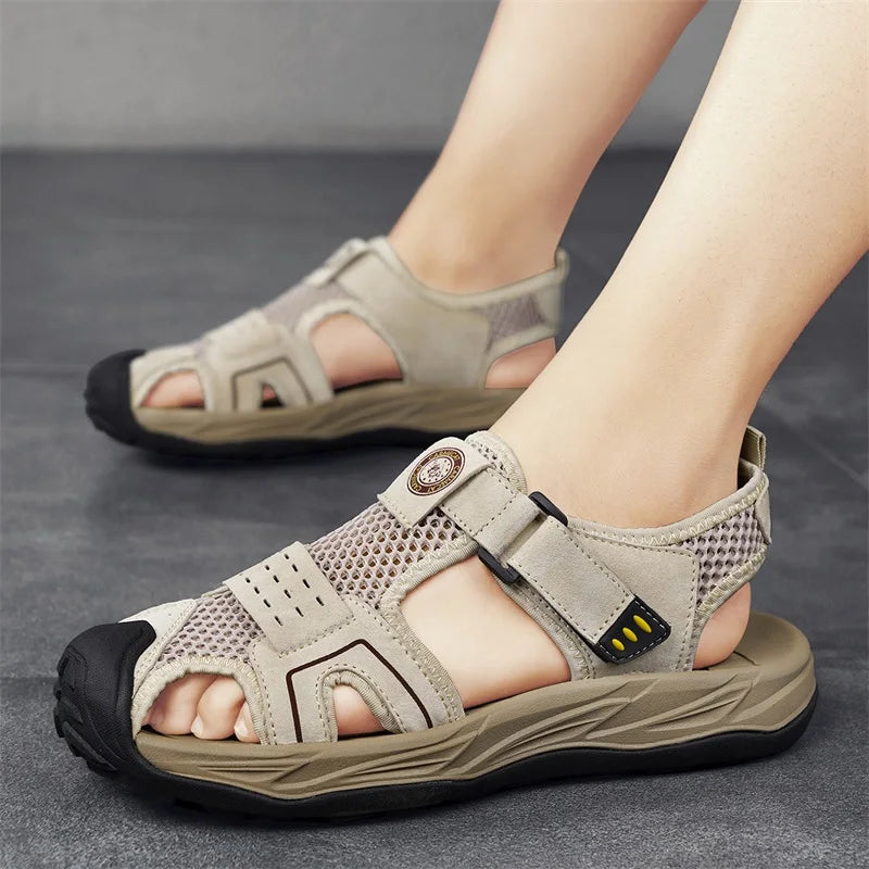 Summer Men' Sandals Breathable Beach Shoes Outdoor Men Casual Sandalies Fashion Male Casual Flats Quick Dry Walking Summer Shoes