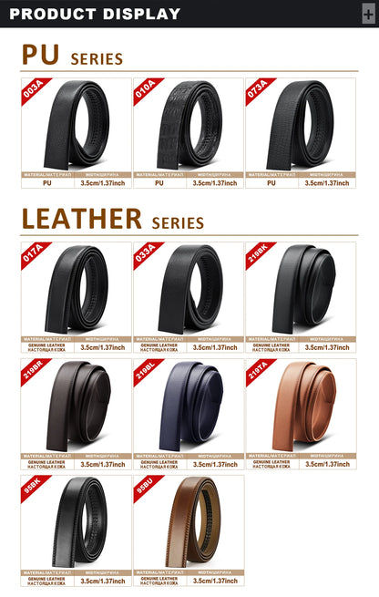 Men Belt Genuine Leather Belts Without Buckle Black Brown Men's Belts Without Buckle Cowskin  Luxury Belt  Cinturones Para Mujer