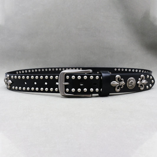 Metal Rivet Belt Luxury Designers Men Rivet Punk Belt Cow Genuine Leather Cintos Masculinos Male Women Rock Hip Hop Strap Waist