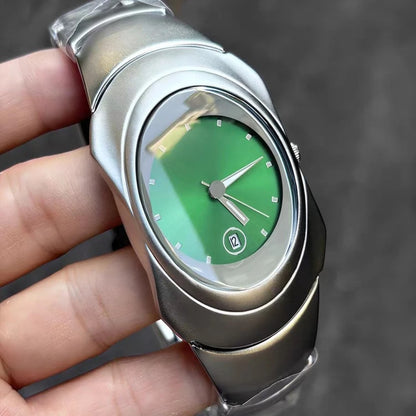 Fashion Quartz Watch Mens Y2k Red Alien Style Green Creative Blade Design Special Fashion Unique Steel Men Watch Personalize AAA Clock