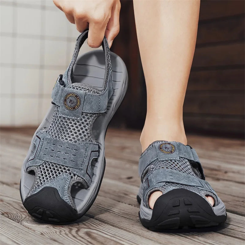 Summer Men' Sandals Breathable Beach Shoes Outdoor Men Casual Sandalies Fashion Male Casual Flats Quick Dry Walking Summer Shoes