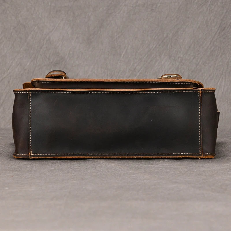 Luufan Crazy Horse Leather Men's Shoulder Bag Vintage Messenger Bags Men Male Small Travel Crossbody Bags Man Handbag Sling Bag