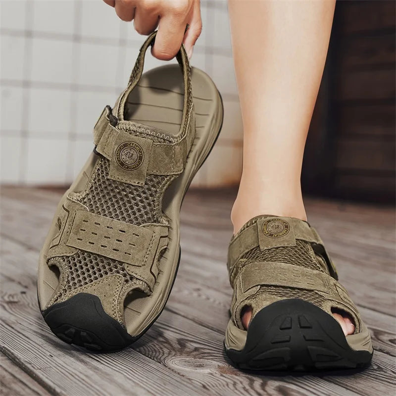 Summer Men' Sandals Breathable Beach Shoes Outdoor Men Casual Sandalies Fashion Male Casual Flats Quick Dry Walking Summer Shoes