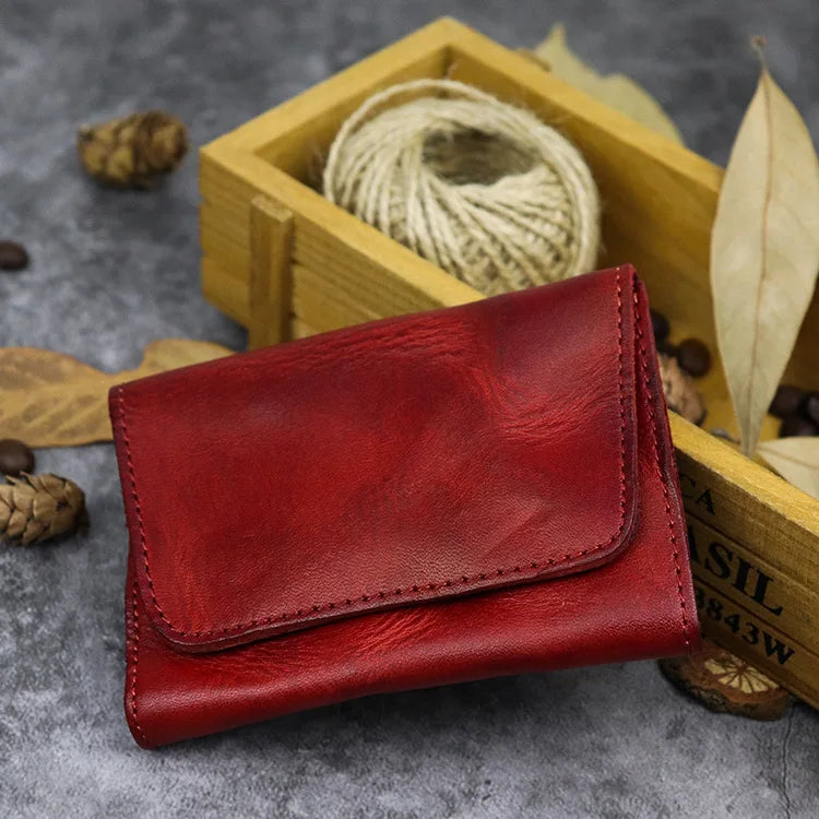 New Simple Men Wallets High Quality Genuine Cow Leather Coin Pocket Retro Handmade Male Purses Card Holder Men's Money Clips