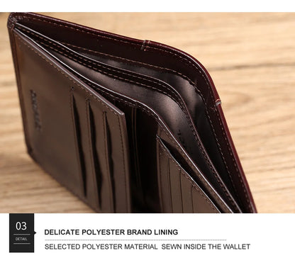 CHANPINCL Men's Italian Top-Grain Cow Leather Slim Tri-Fold Vertical Wallet – Multi-Card, RFID Blocking & Gift Box