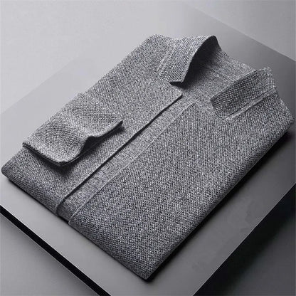 2025 Cardigan Jacket Men Solid Color Knitted Casual Stand Collar Slim Fit Cardigan Coat Mens Sweater Jacket Khaki Black Gray 4Xl