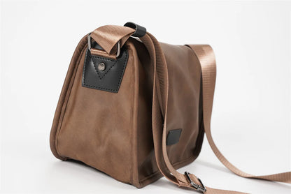 Vintage Fashion Crossbody Bags Men Large Capacity Men Crossbody Shoulder Bag PU Leather Messenger Bag Casual Outdoor Satchels