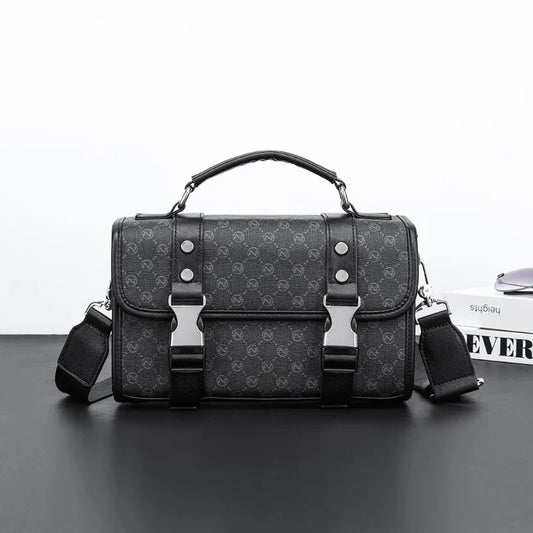 Fashion Plaid Men's Crossbody Bag Large Capacity Shoulder Messenger Bag Men Luxury Flap Crossbody Bags Male Rectangle Handbags