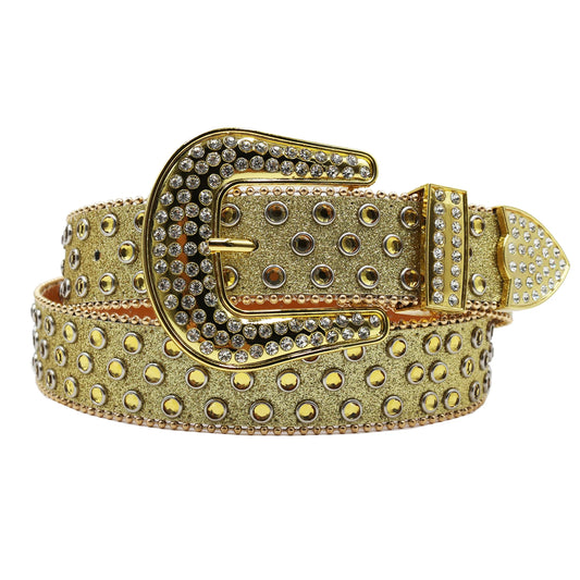 Leopard Women's Jeans Rhinestone Large Size Belt Men's Belt Western Denim Shiny Design Leather HipHop Punk Rock Y2K Style Belt