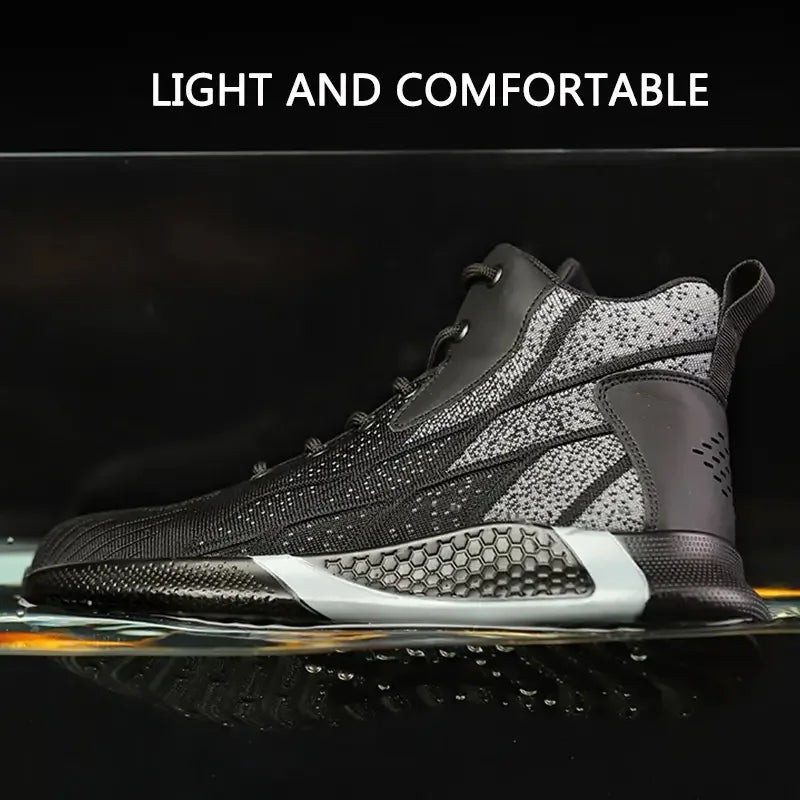 Man Safety Shoes Puncture-Proof Work Sneakers Lightweight Work Shoes Men Steel Toe Anti Smash Safety Boots Indestructible Shoes