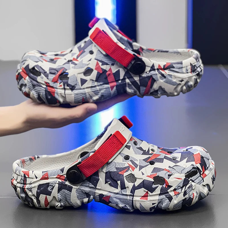 Size 40-47 Men Sandals Casual Street Light EVA Men's Casual Shoes Hole Shoes Clogs Home Garden Outdoor Male Beach Flat Slippers