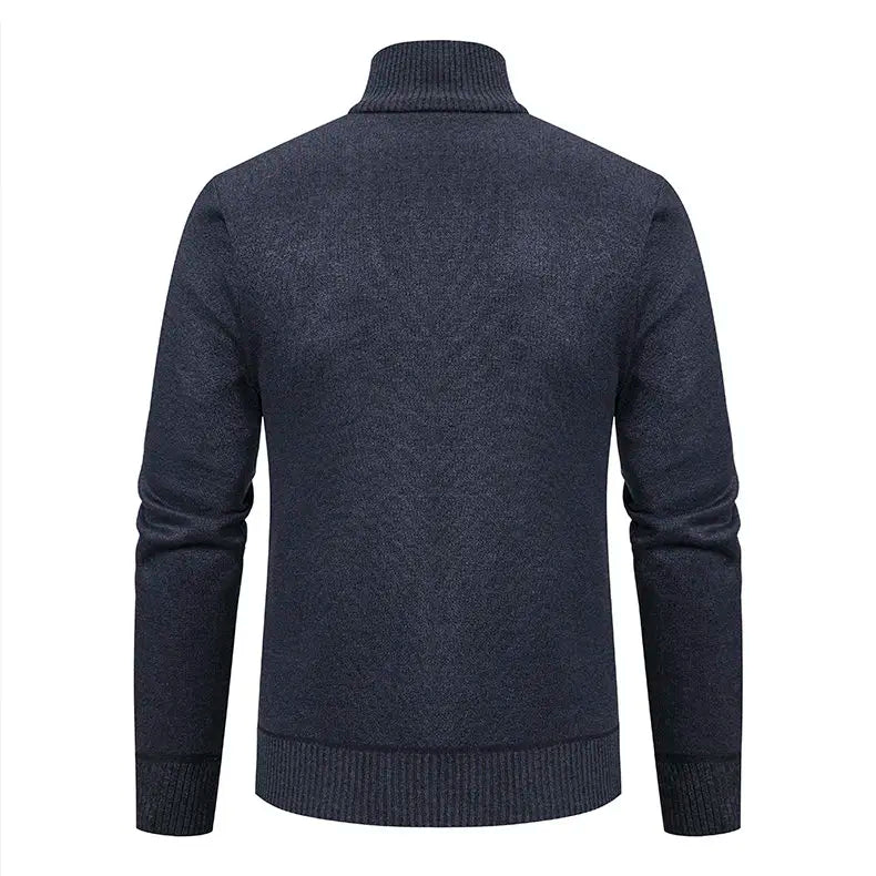 High-quality men's fashionable, cool, versatile, trendy business casual, fleece and thickened cardigan, knitted sweater, men's j