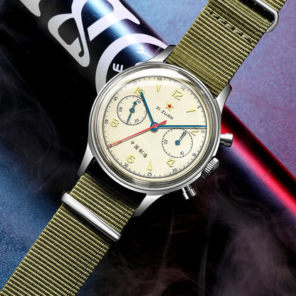 Red Star Retro 1963 Chronograph ST1901 Hand Winding Movement Air Force Pilots Aviation Sapphire Men Mechanical Watch Waterproof