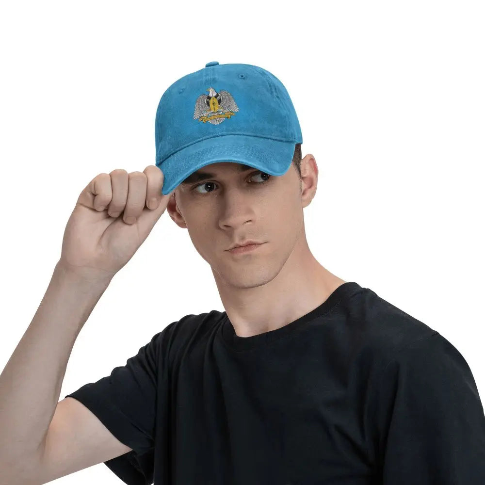 Men Baseball Cap South Sudan Emblem Charcoal Washed Denim Classic Vintage Cotton Dad Trucker Hat Unisex Adult
