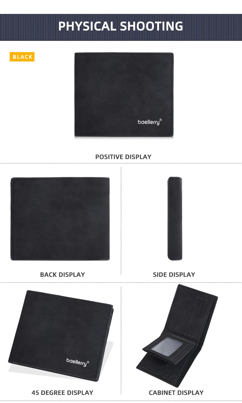 New Men's leather short wallet thin wallet Lightweight minimalist soft wallet