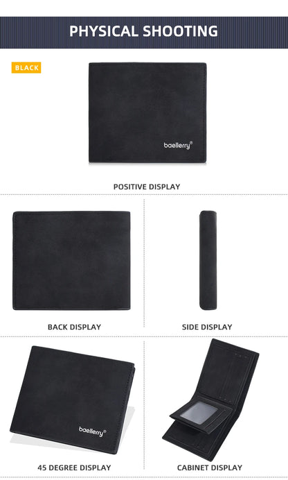 New Men's leather short wallet thin wallet Lightweight minimalist soft wallet