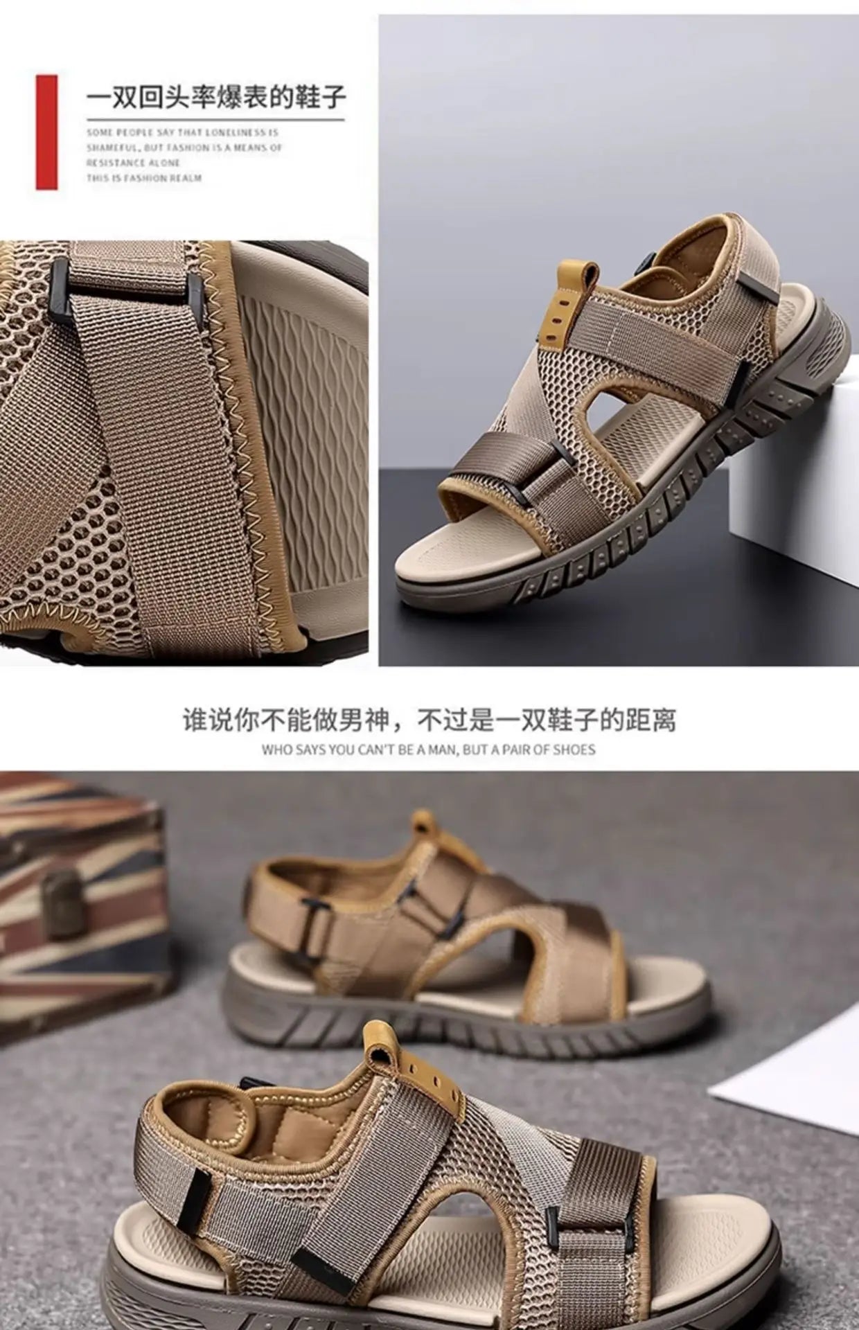 Men's 2026 New Summer Water Shoes Slip-On Breathable Mesh Quick-Dry Anti-Slip Driving Beach Outdoor Sports Sandals