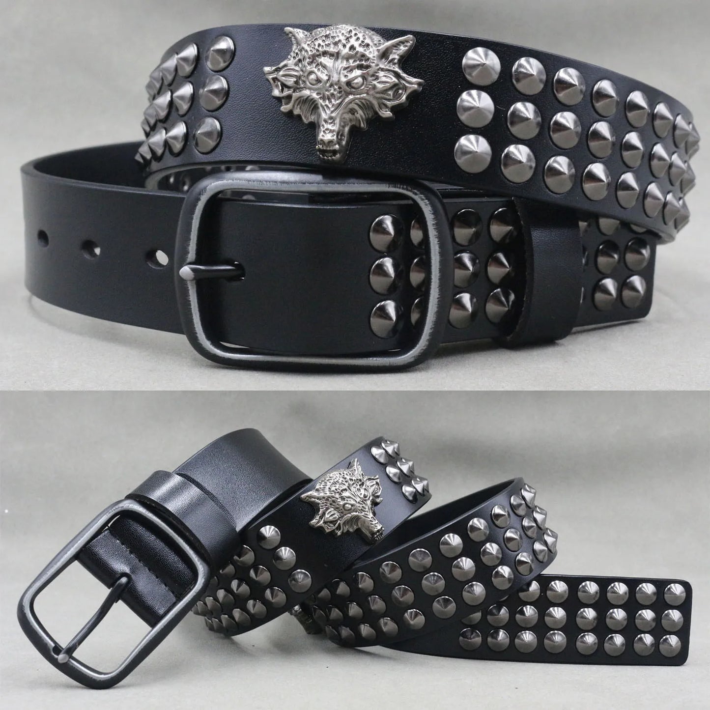 Metal Rivet Belt Luxury Designers Men Rivet Punk Belt Cow Genuine Leather Cintos Masculinos Male Women Rock Hip Hop Strap Waist