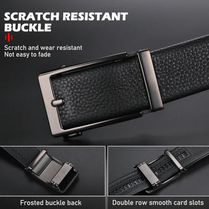 Premium Top Layer Cowhide Men'S Belt - Soft, Durable & Stylish With Automatic Alloy Buckle For Business Wear