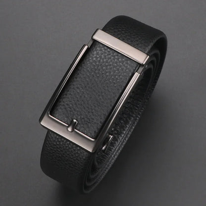 Premium Top Layer Cowhide Men'S Belt - Soft, Durable & Stylish With Automatic Alloy Buckle For Business Wear