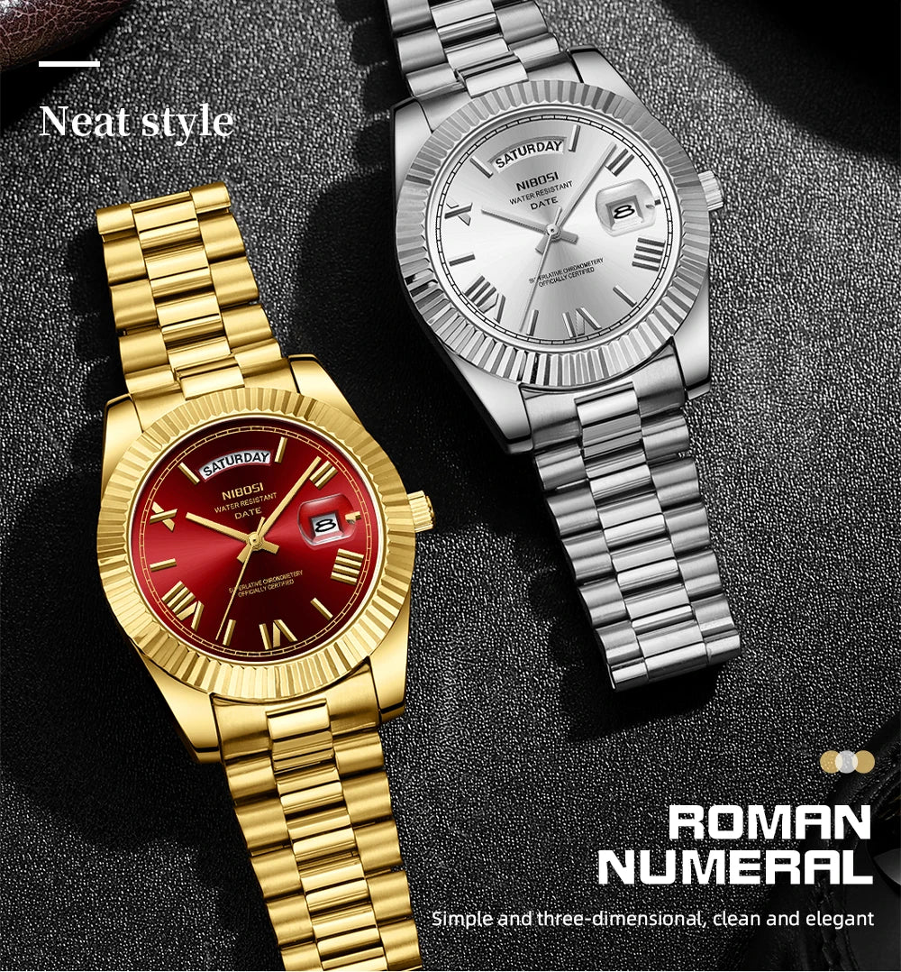 NIBOSI Fashion Watch Men Day Date Miyota Quartz Men Watch Top Brand Luxury Wristwatch Waterproof Steel Male Clocks Reloj Hombre