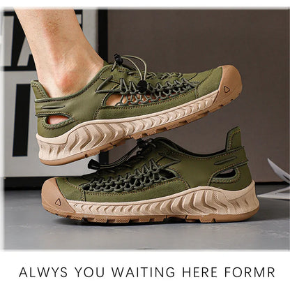 Men's Sandals Summer New Wear-resistant Breathable Simple White Sole Men's Beach Shoes