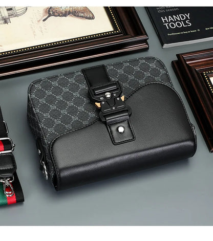 Luxury Plaid Crossbody Bags Men Fashion Buckle Flap Men's Crossbody Bag Casual Shoulder Bag Male Waterproof Business Sling Bags