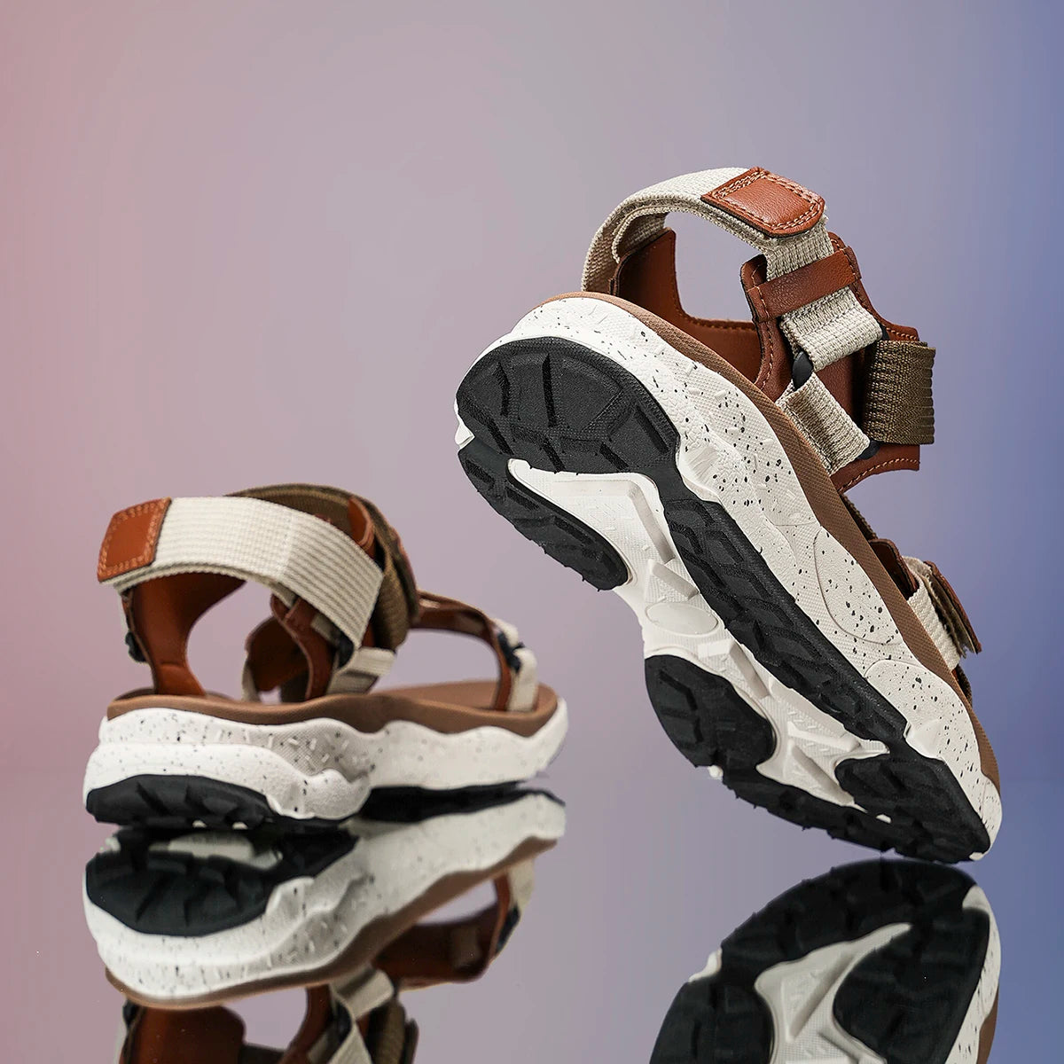 Men's Casual Sports Sandals Outdoor Hiking Sandals Comfortable Non-Slip Beach&Trekking Sandals Plus Size Adjustable