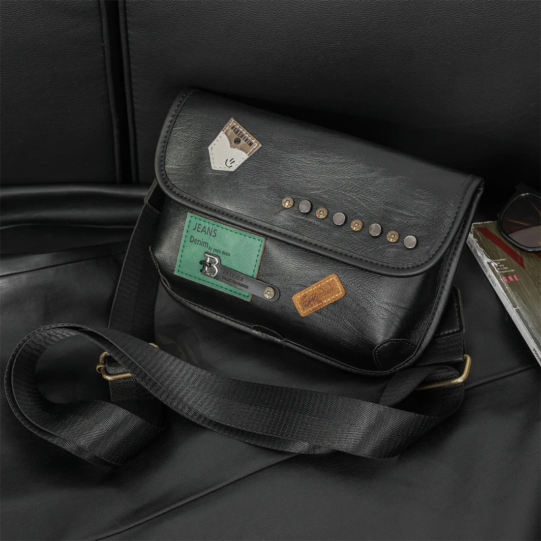 Fashion Badge Rivet Crossbody Bag Men Luxury Brand Designer Shoulder Bag Men Satchels Shoulder Messenger Bags Handbags Bolsos