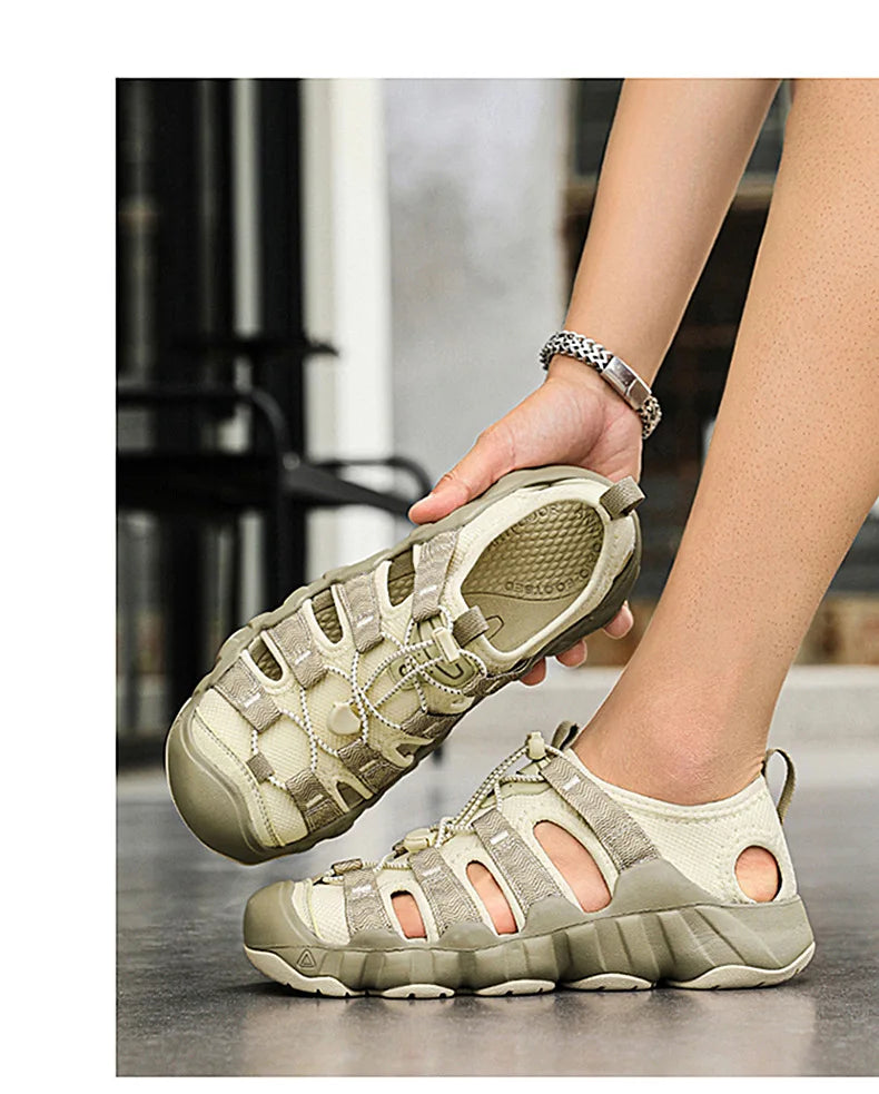 Brand Summer Men's Sandals Fashion Design Beach Men Sandals Outdoor Couple Wading Sandals Non-slip Flat Men Sneakers Size 35-46