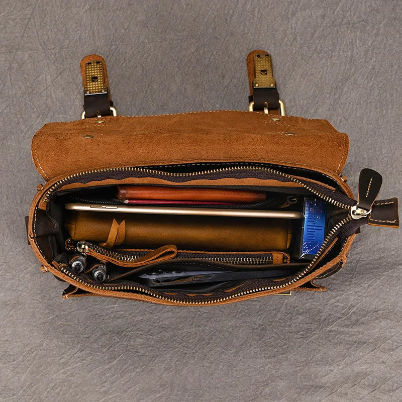 Luufan Crazy Horse Leather Men's Shoulder Bag Vintage Messenger Bags Men Male Small Travel Crossbody Bags Man Handbag Sling Bag