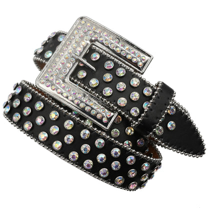 BB belt Diamond Rhinestone Belts Fashion Luxury Crystal Studded Pin Buckle Belt Cinto De Strass Belts for Women Jeans Decoration