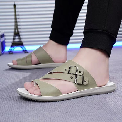 New Men's Daily Slippers Outdoor Casual Sandals Non-slip Lightweight Male Cool Slides Outdoor Man Half Drag Flip-flops Sandalias