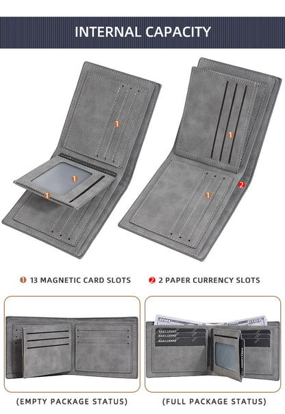 New Men's leather short wallet thin wallet Lightweight minimalist soft wallet