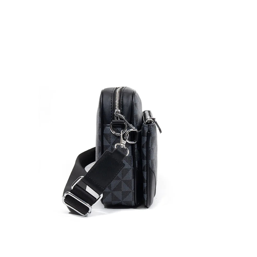 Fashion Crossbody Bag Men Three in One Design Men's Crossbody Bags Diamond Lattice Print Shoulder Messenger Bag Male Hanabag