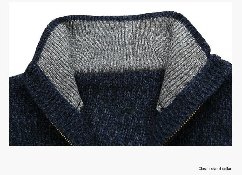 Men's Fair Isle Knitted Cardigan Full-Zip Nordic Pattern Thick Knitwear Multi-Color High-Neck Sweater Jacket for Winter