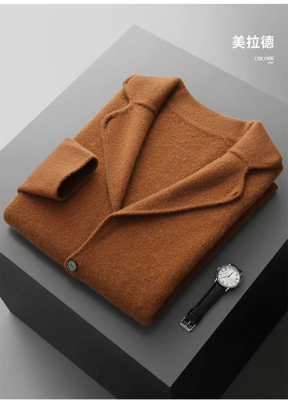 New autumn and winter cashmere sweater large size men's thickened cashmere knitted cardigan casual jacket top