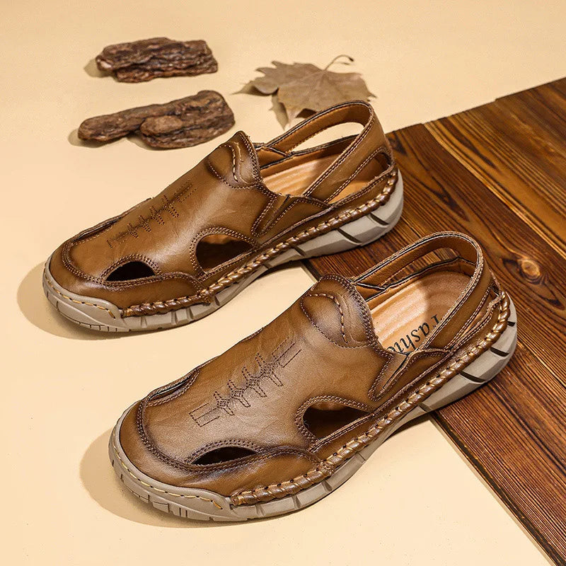 Hot-selling Summer Men's Sandals New Leather Roman Sandals Slippers Outdoor Beach Shoes Male Flip Flops Water Trekking Sandals