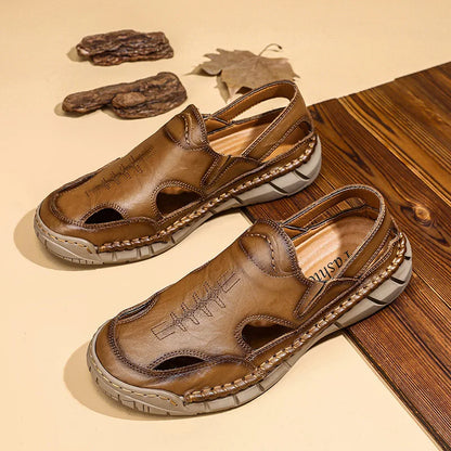 Hot-selling Summer Men's Sandals New Leather Roman Sandals Slippers Outdoor Beach Shoes Male Flip Flops Water Trekking Sandals