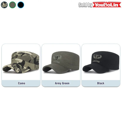 AIRBORNE Airborne Commando Cadet Flat Cap Sun Hat Trucker Caps Dad Hats