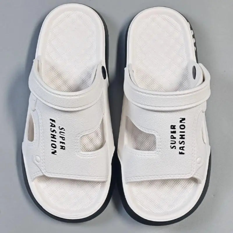 2026 Summer Outdoor Waterproof Slippers Men Eva Soft Lightweight Platform Beach Sandles Male Thick Sole Non Slip Fishing Slides
