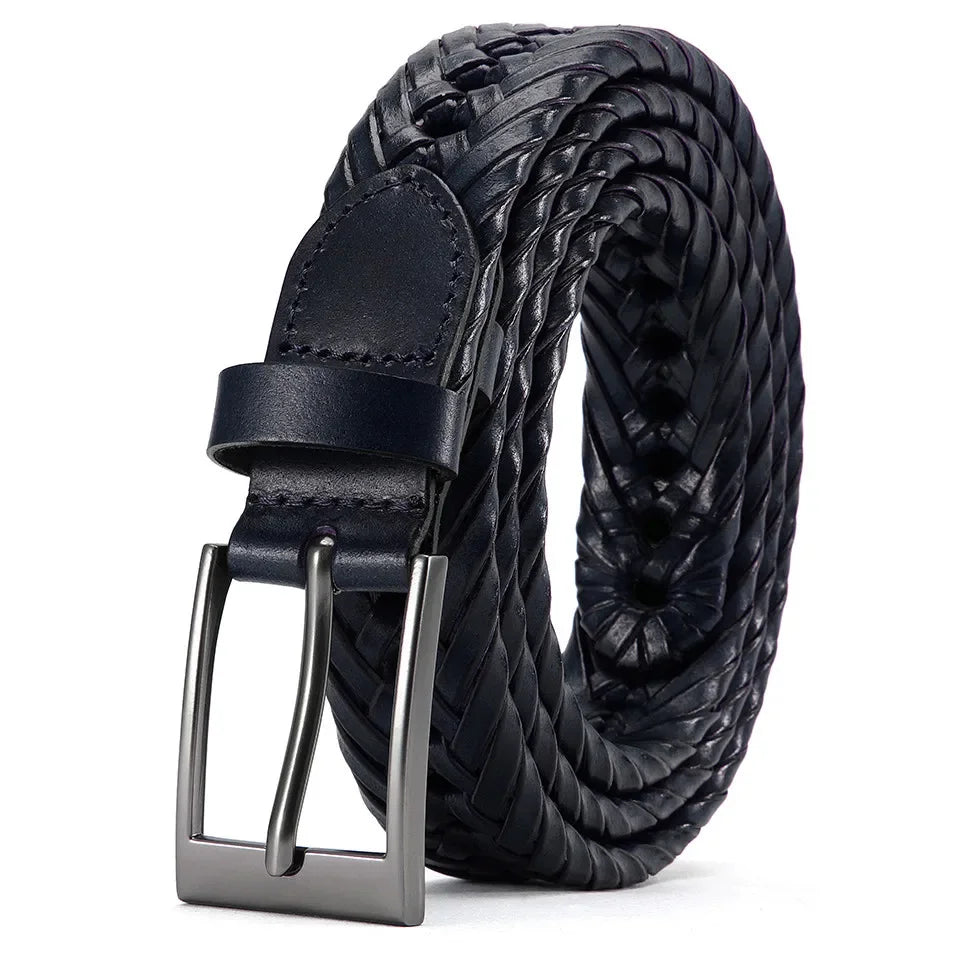 High Quality Genuine Leather Men Belts LONG Large Pin Buckle Metal Automatic Buckle High Quality Casual for Jeans Women Strap