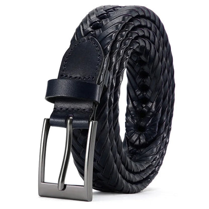 High Quality Genuine Leather Men Belts LONG Large Pin Buckle Metal Automatic Buckle High Quality Casual for Jeans Women Strap