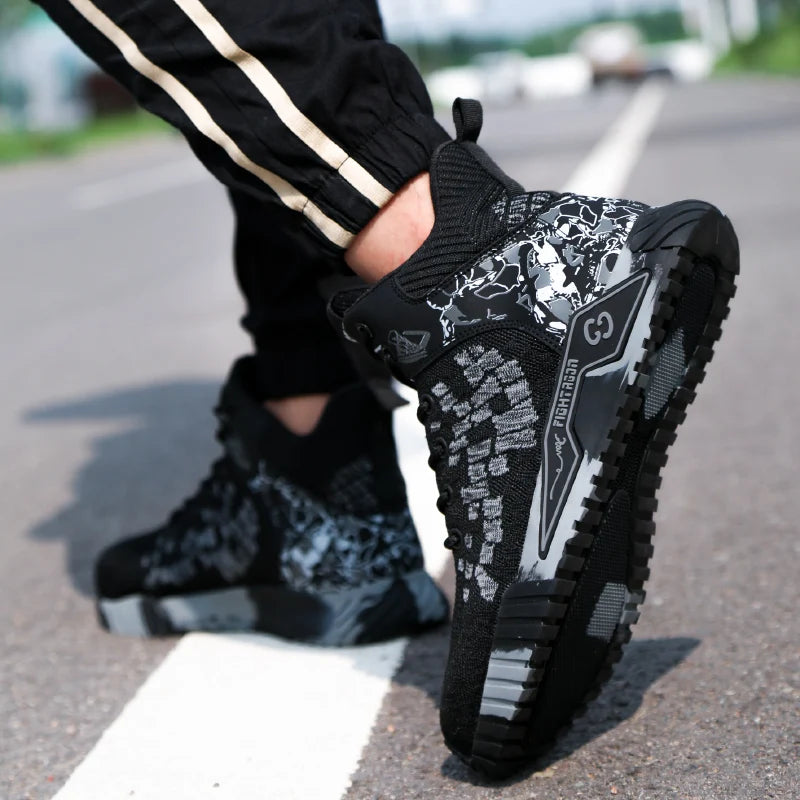 High Top Safety Shoes Men Anti Smashing Anti Puncture Work Shoes Men Work Safety Boots Men's Fashion Security Protective Boots