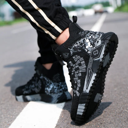 High Top Safety Shoes Men Anti Smashing Anti Puncture Work Shoes Men Work Safety Boots Men's Fashion Security Protective Boots