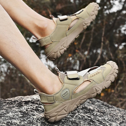 Comfort Men Mesh Sandals Lightweight Summer Shoes Outdoor Quick-Dry Wading Aqua Shoes Non-Slip Travel Beach Flats  Daily Sandals