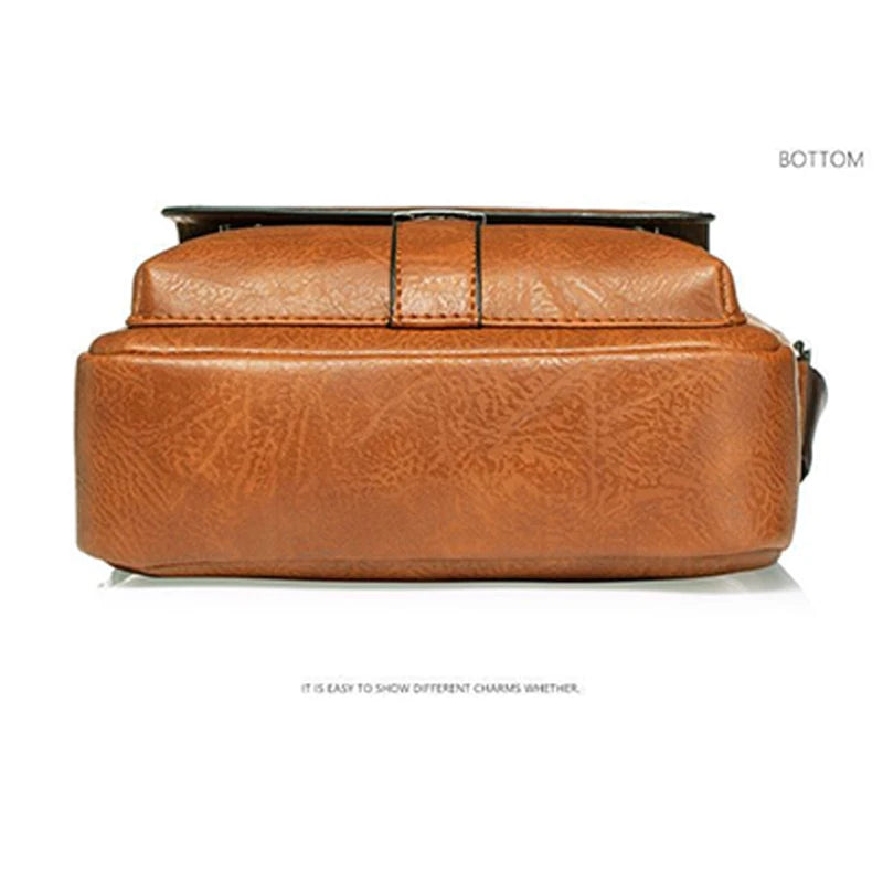 Compact Men's Leather Crossbody Bag, Lightweight Shoulder Bag with Multiple Pockets, Ideal for Travel and Commute Rugged Men's