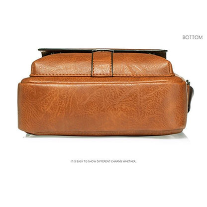 Compact Men's Leather Crossbody Bag, Lightweight Shoulder Bag with Multiple Pockets, Ideal for Travel and Commute Rugged Men's
